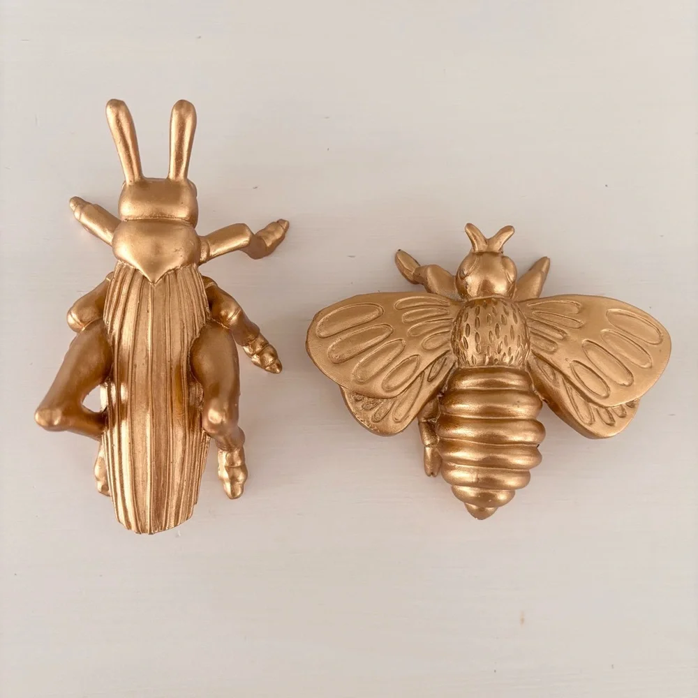 TARGET Grasshopper/ Bee Gold Figurines - New!